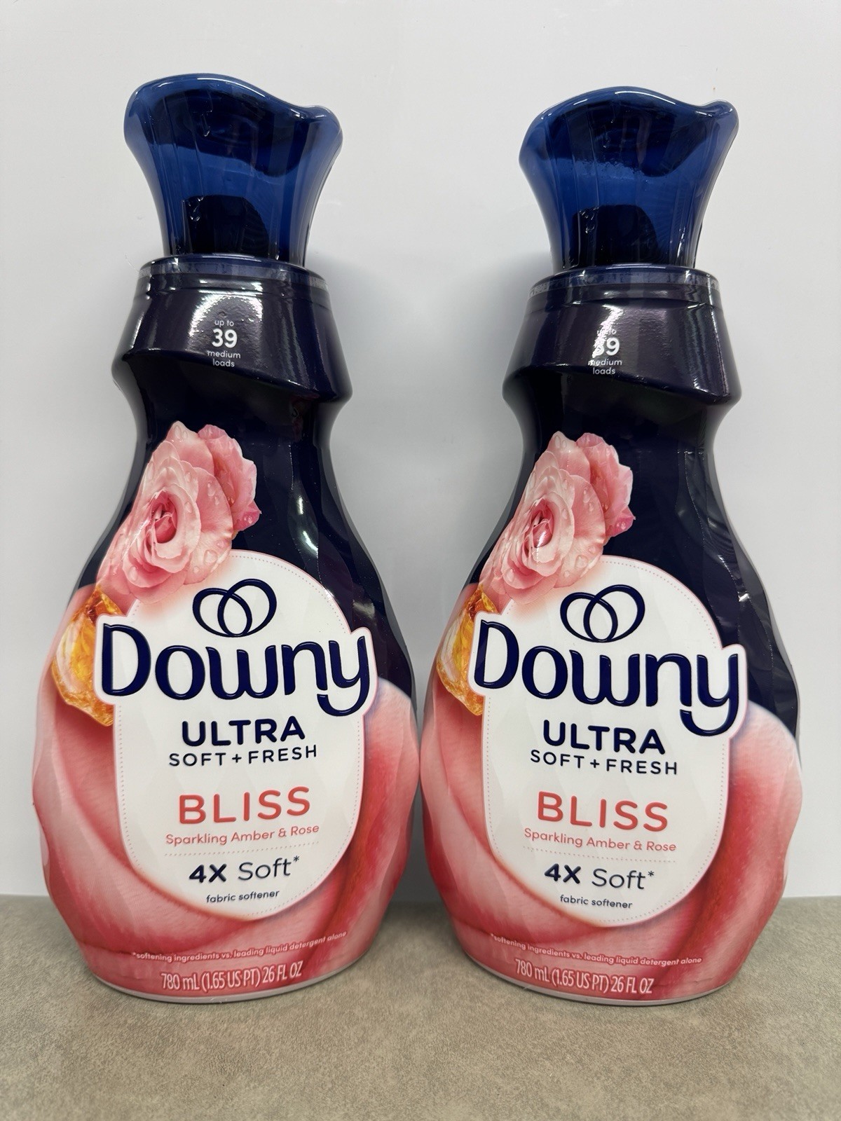 Downy Ultra Bliss Sparkling Amber Rose Fabric Softener 26oz 2 Pack New
