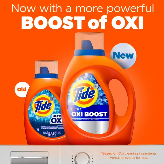 Tide with Ultra Oxi Boost, Advanced Stain Remover 148 fl oz 105 Loads