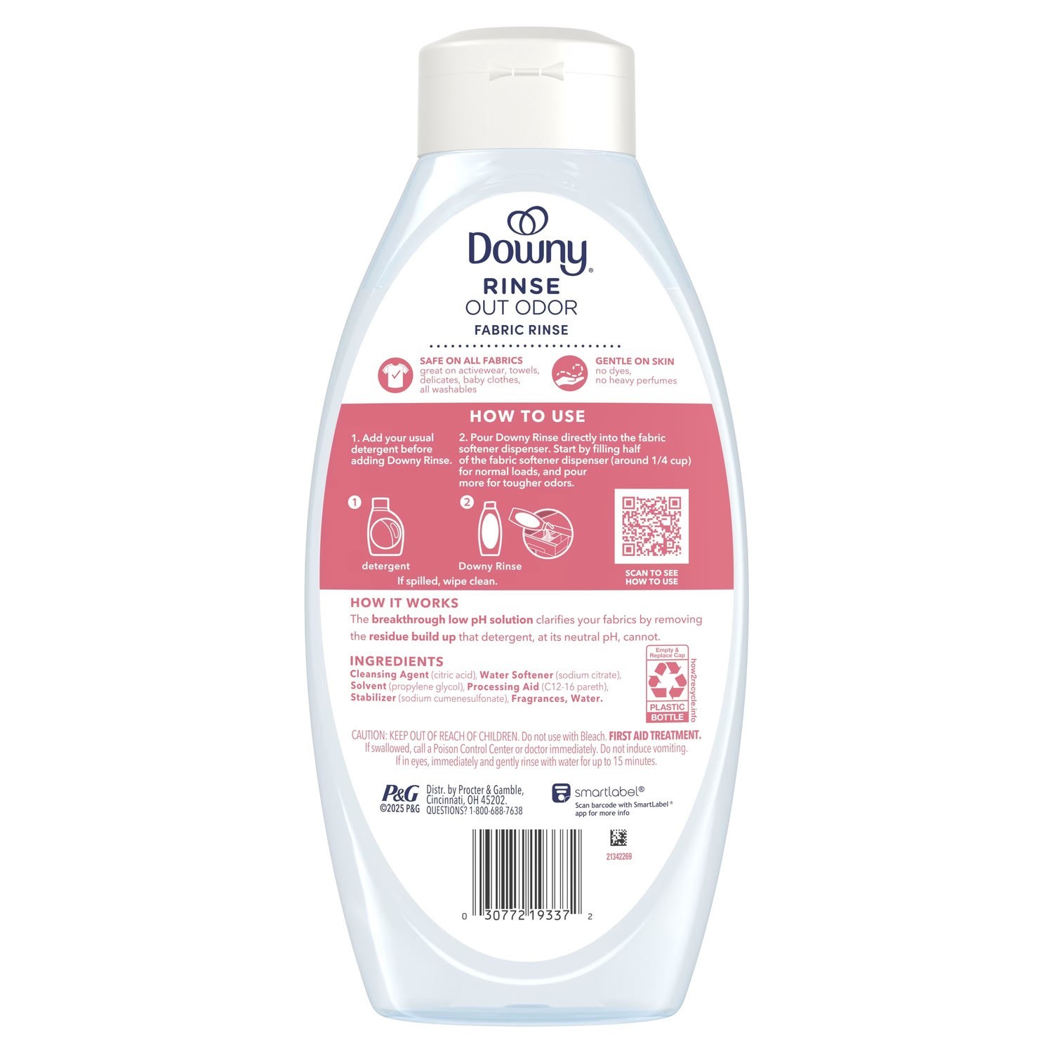 Downy Rinse Out Odor Laundry Rinse Spring Breeze Scent Tackles Odors 48oz