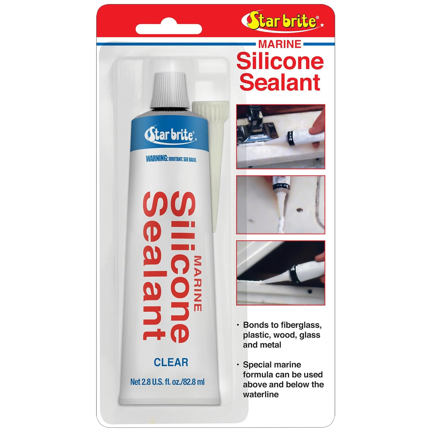 STAR BRITE Marine Silicone Sealant – Waterproof, Durable, UV Resistant, for Fibe