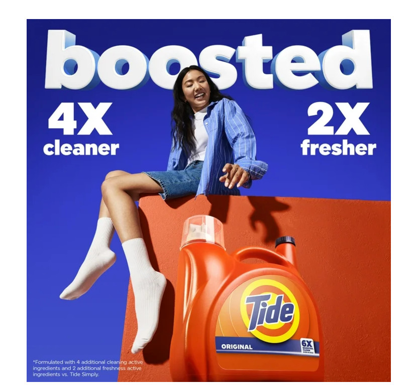 Tide Laundry Detergent Liquid, Original Scent, 132 fl oz, 100 Loads, HE Compatib