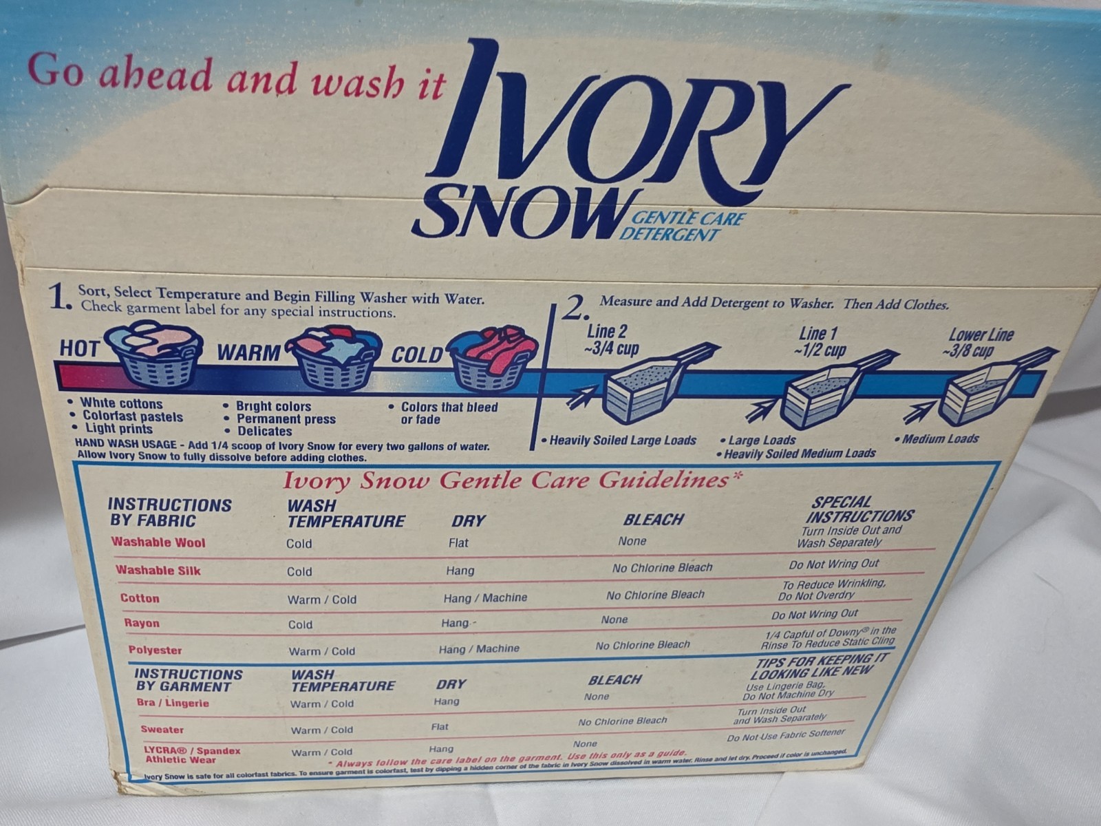 Ivory Snow Gentle Care Laundry Detergent Powder 26oz 15 Loads Vintage Box USA