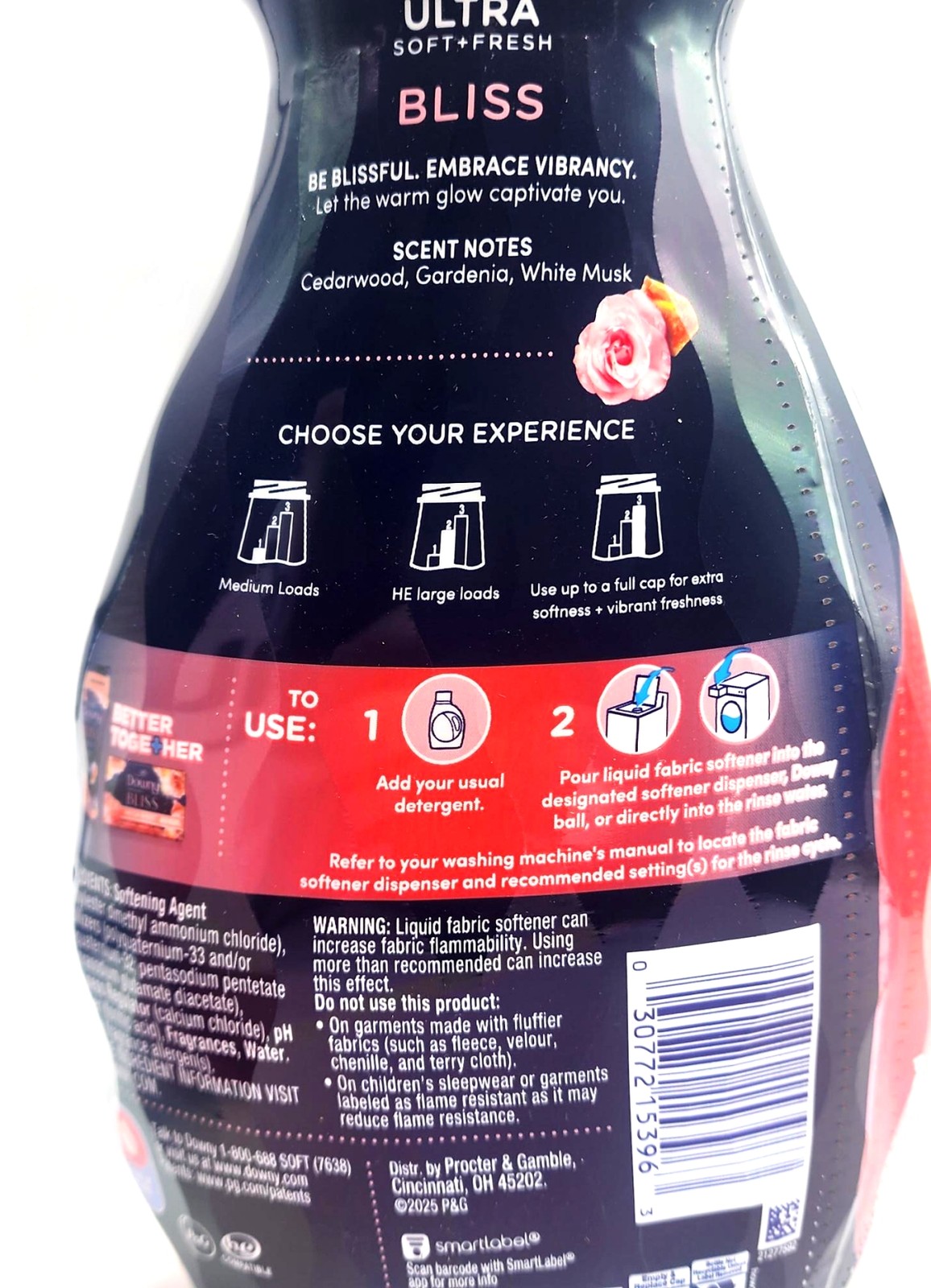3 Downy ULTRA BLISS Sparking Amber & Rose Fabric Conditioner Softener 26 oz Ea