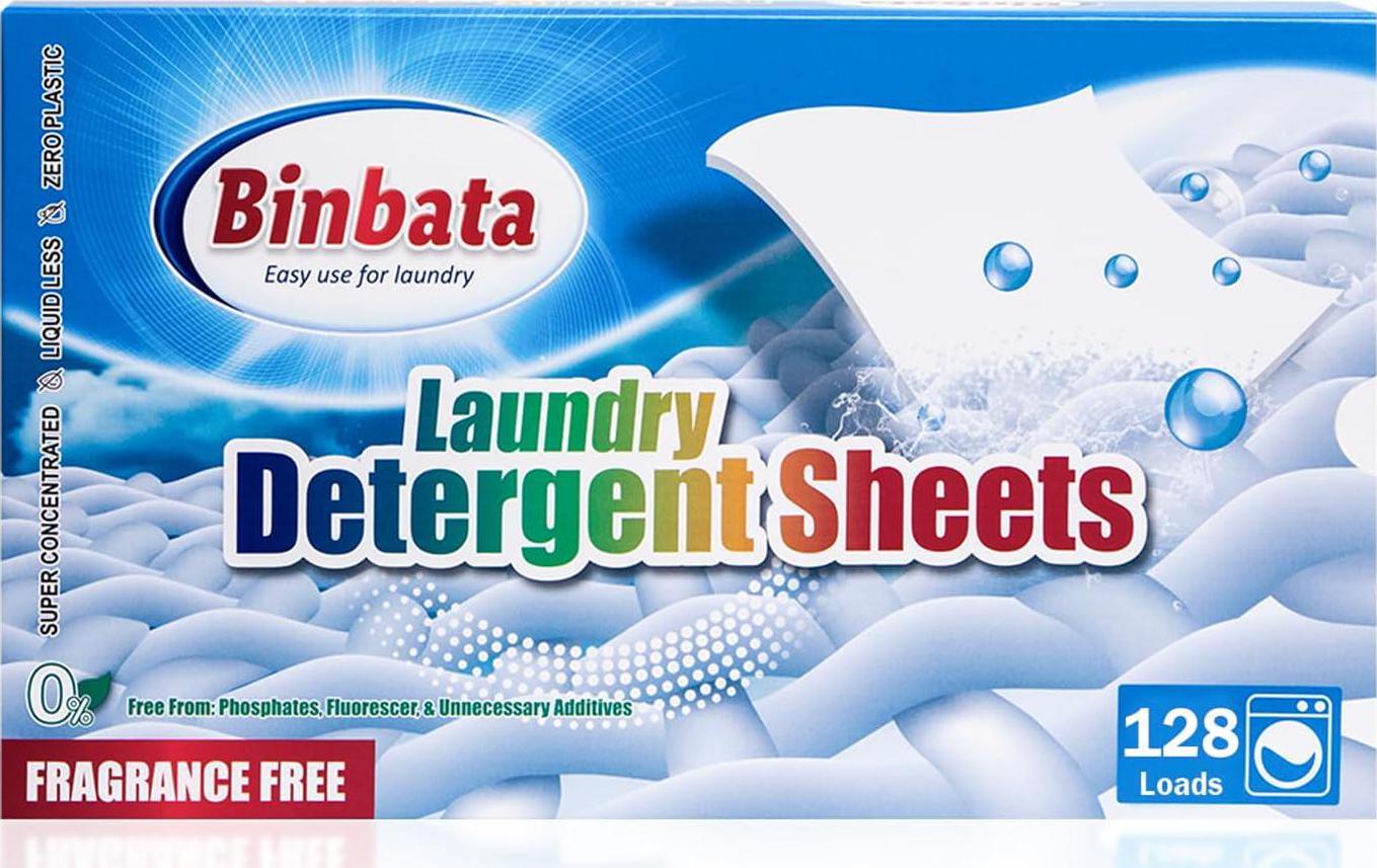 Laundry Detergent Sheets, Up To 128 Loads Hypoallergenic Eco-Friendly Unscented