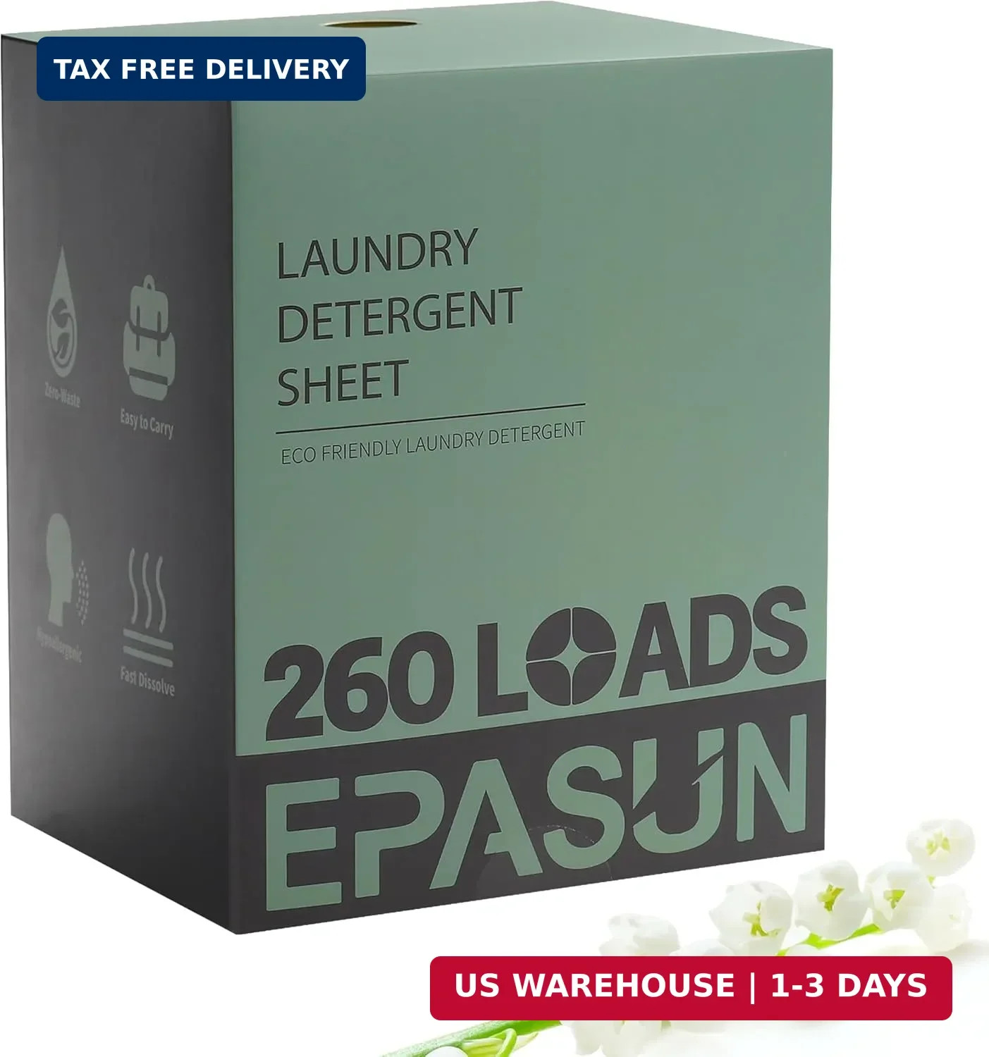 Laundry Detergent Sheets 260 Loads, Fresh Scent, Eco-Friendly Liquidless Soap St