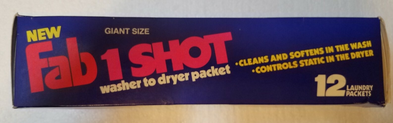 NOS VINTAGE Fab 1 Shot Giant Size Washer to Dryer 12 Laundry Packets Palmolive