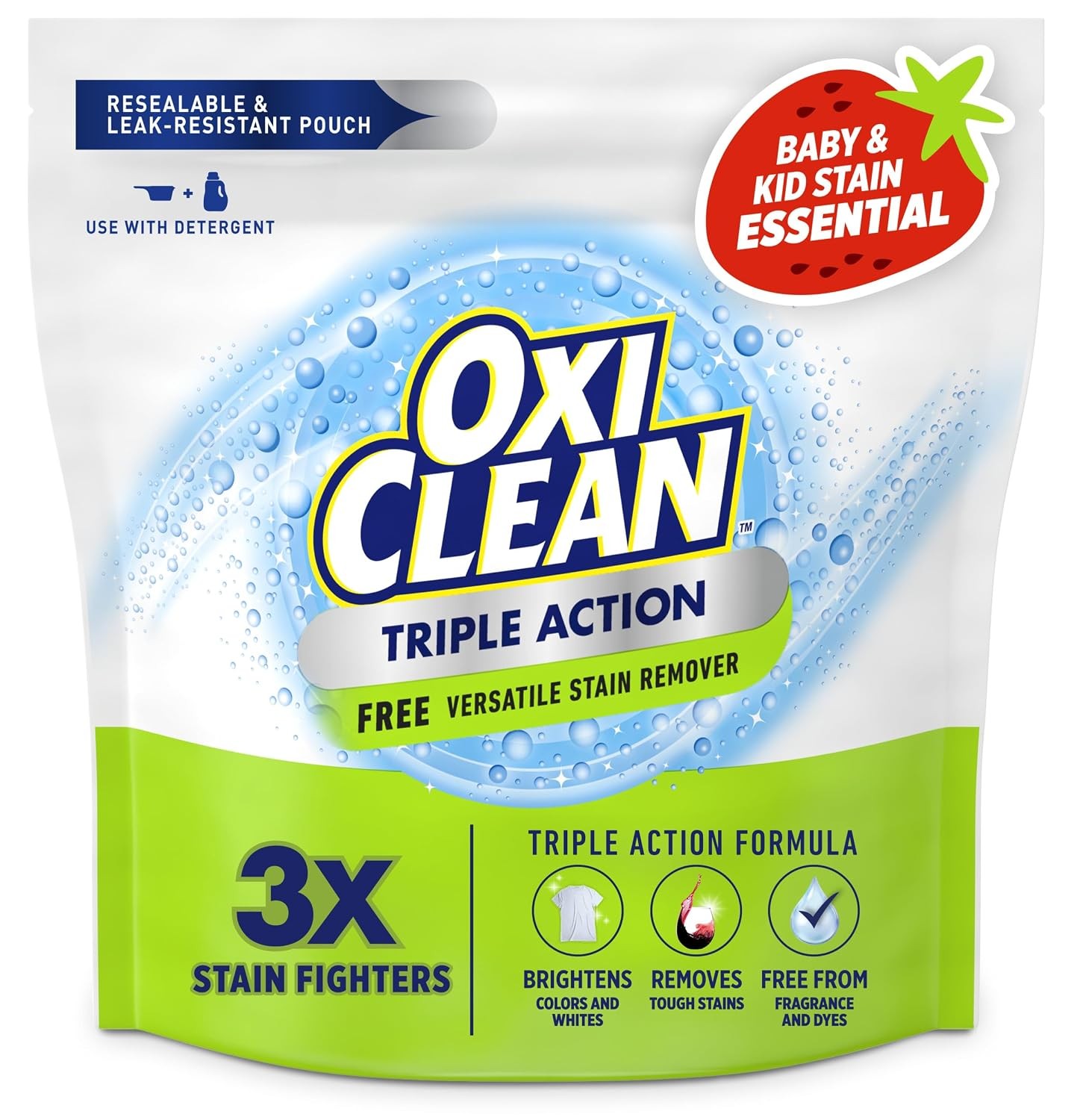 OxiClean Triple Action Stain Remover Powder, Free Laundry Stain Remover