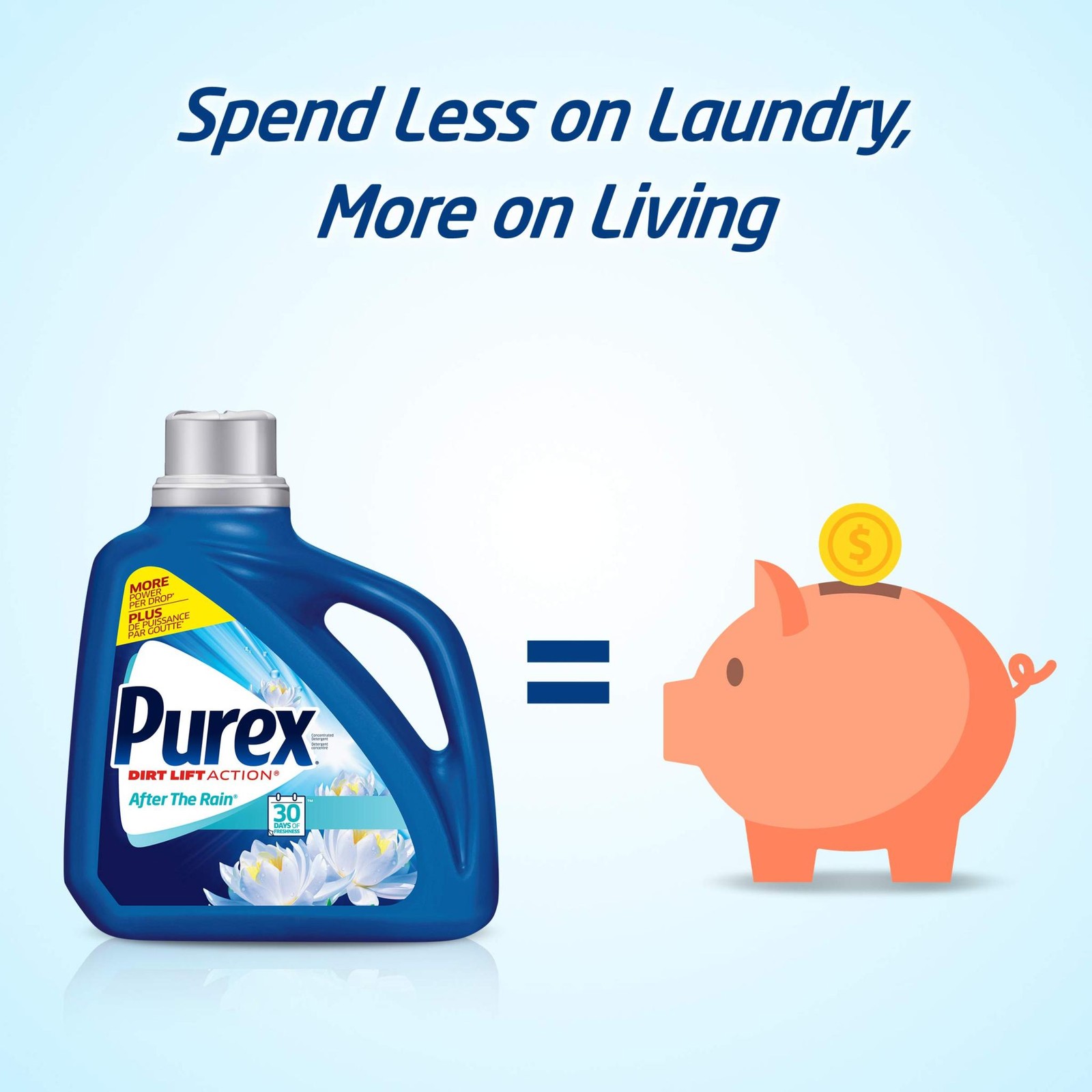 Purex 4-in-1 + OXI Laundry Detergent Pacs, Fresh Morning Burst, 22 Count