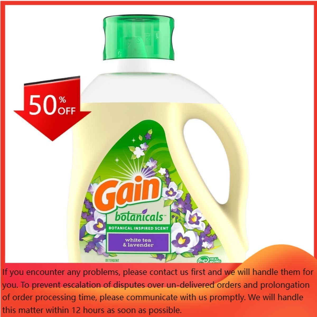 Gain White Tea & Lavender Botanicals Liquid Laundry Detergents 81 Loads – 107oz