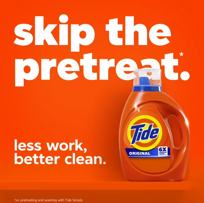 (2 Pack) Tide 6X Boosted Cleaning Power Liquid Detergent Original 80 Loads