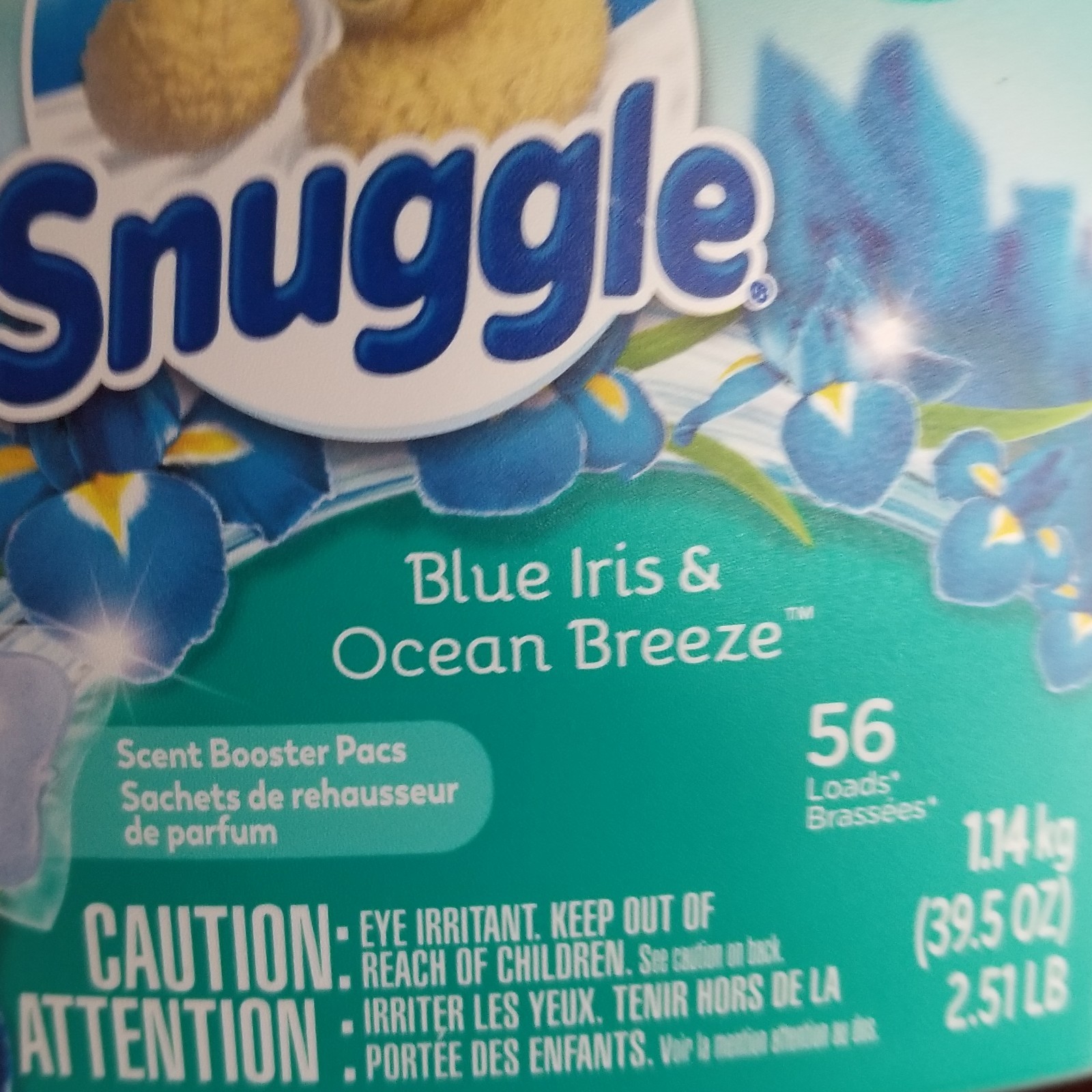 Snuggle Exhilarations In Wash Scent Booster Pacs Blue Iris & Ocean Breeze 56 Ct
