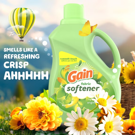 Gain Liquid Fabric Softener Original Scent 140 fl oz, 3-Pack, 190 Loads