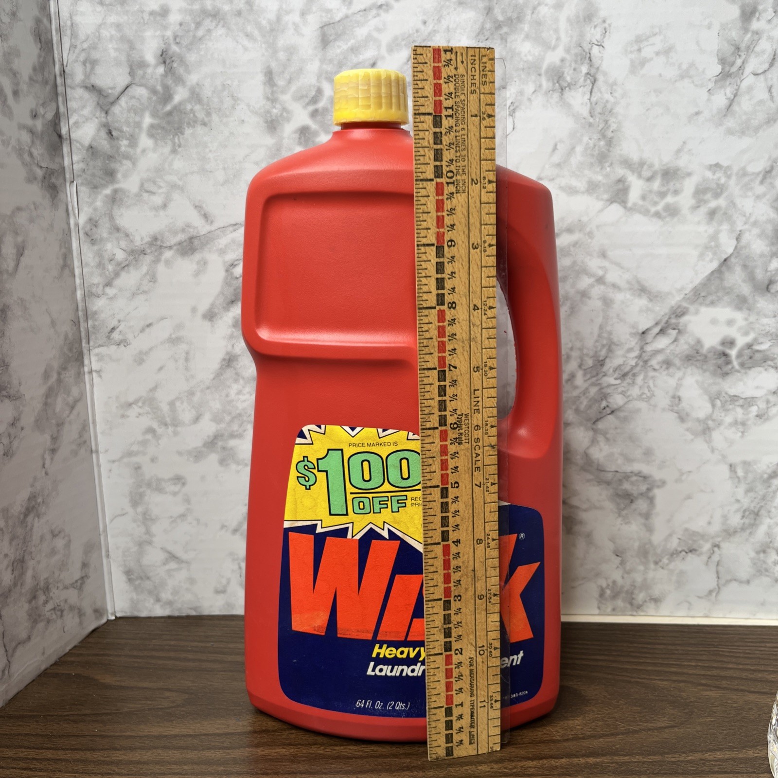 VTG Wisk laundry detergent 64oz Bottle 20% Full 80s 90s Prop