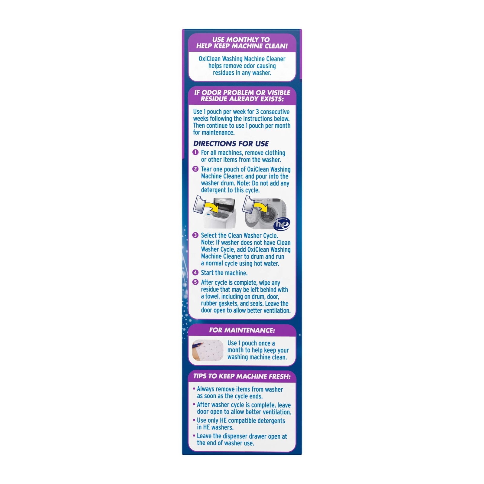 OxiClean Washing Machine Cleaner with, ODOR BLASTERS, 4 Count Fresh