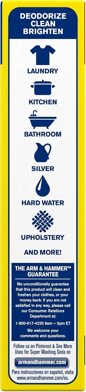 Arm & Hammer Super Washing Soda Detergent Booster & Household Cleaner, 55oz.
