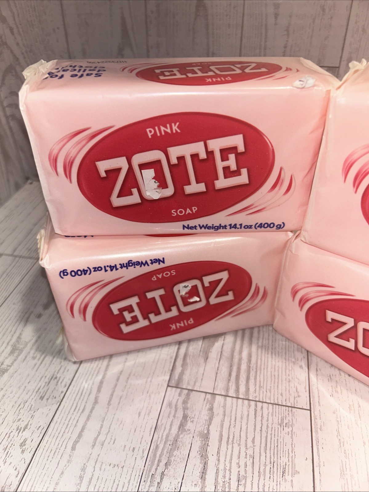 ZOTE LAUNDRY SOAP PINK 4 Large Bars Hand Wash for Stains 14.1oz Detergent Jabon