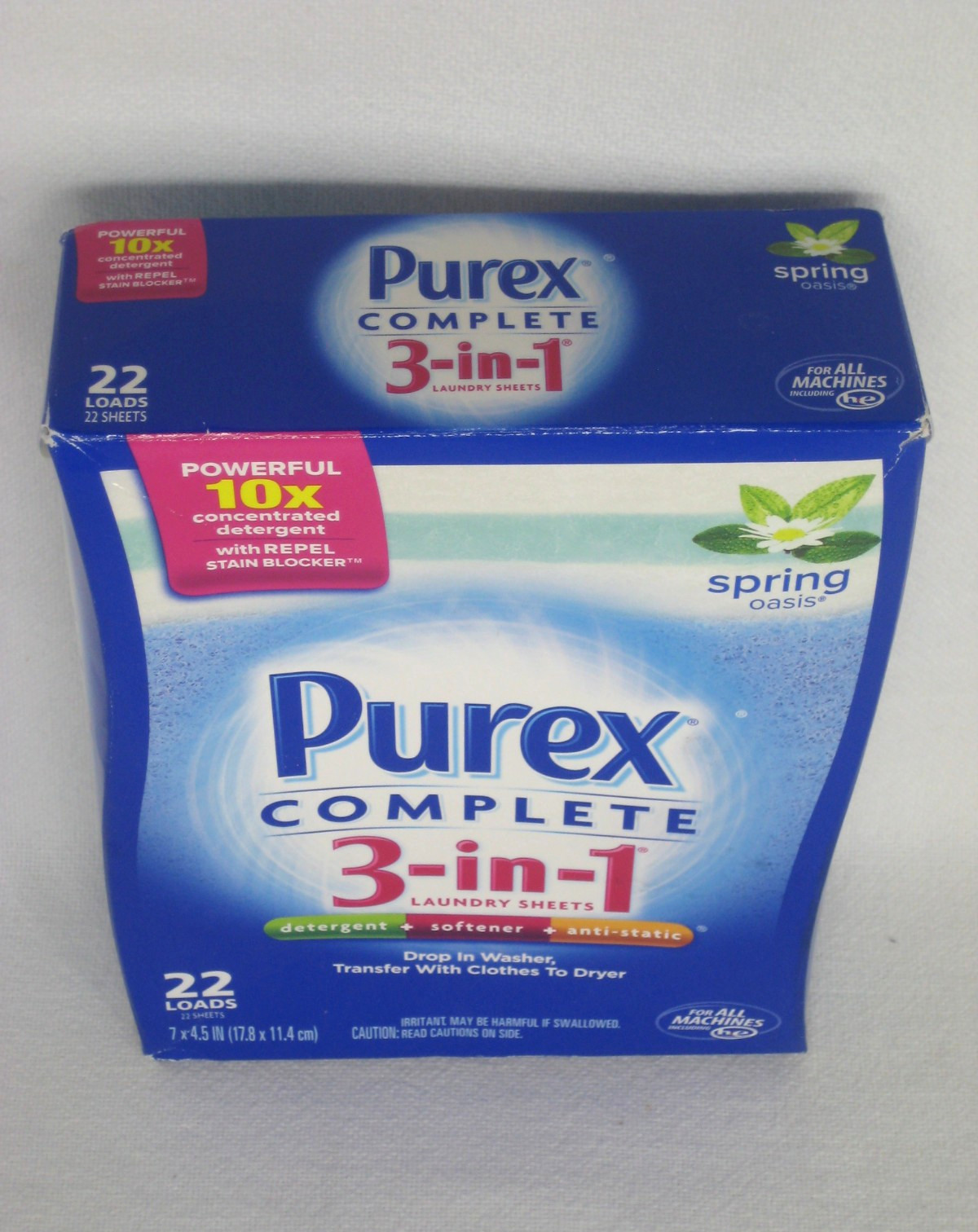Purex Complete 3-in-1 Laundry Sheets Spring Oasis Detergent Softener 22 Loads