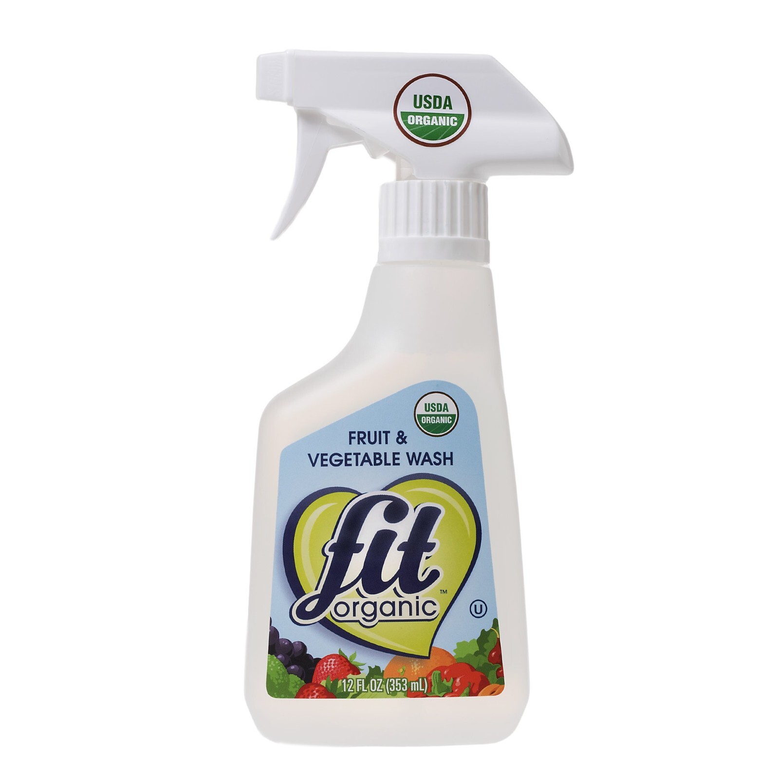 6 Pack FIT Organic Fruit & Vegetable Produce Wash USDA-Certified 12.0 Fl Oz each