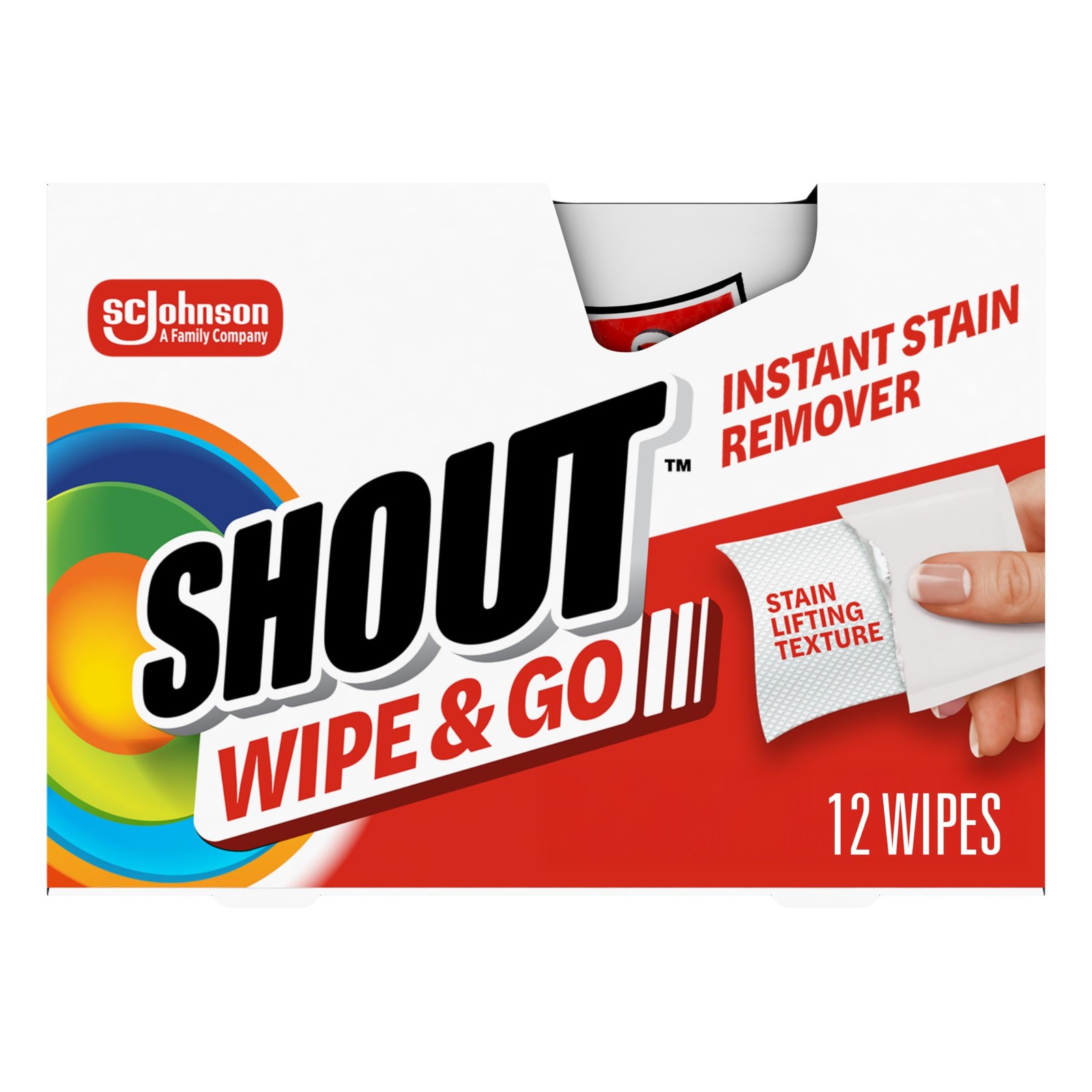 Shout Wipe & Go Instant Stain Remover Wipes, No 12 Count (Pack of 1), Multi