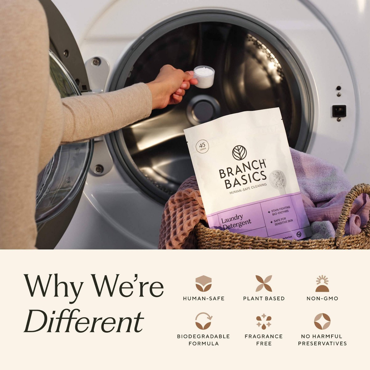 Branch Basics Fragrance-Free Laundry Detergent Powder – 1.5lbs