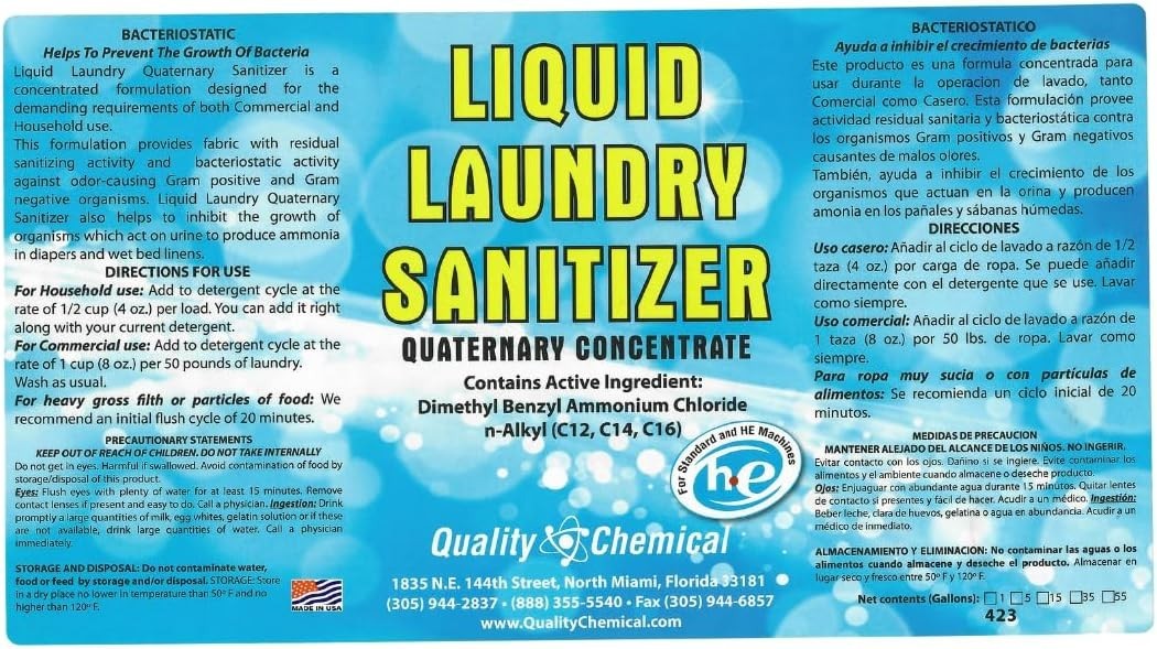 Bleach-Free Laundry Sanitizer 128 oz – Safe for Kids’ Clothes & Delicates