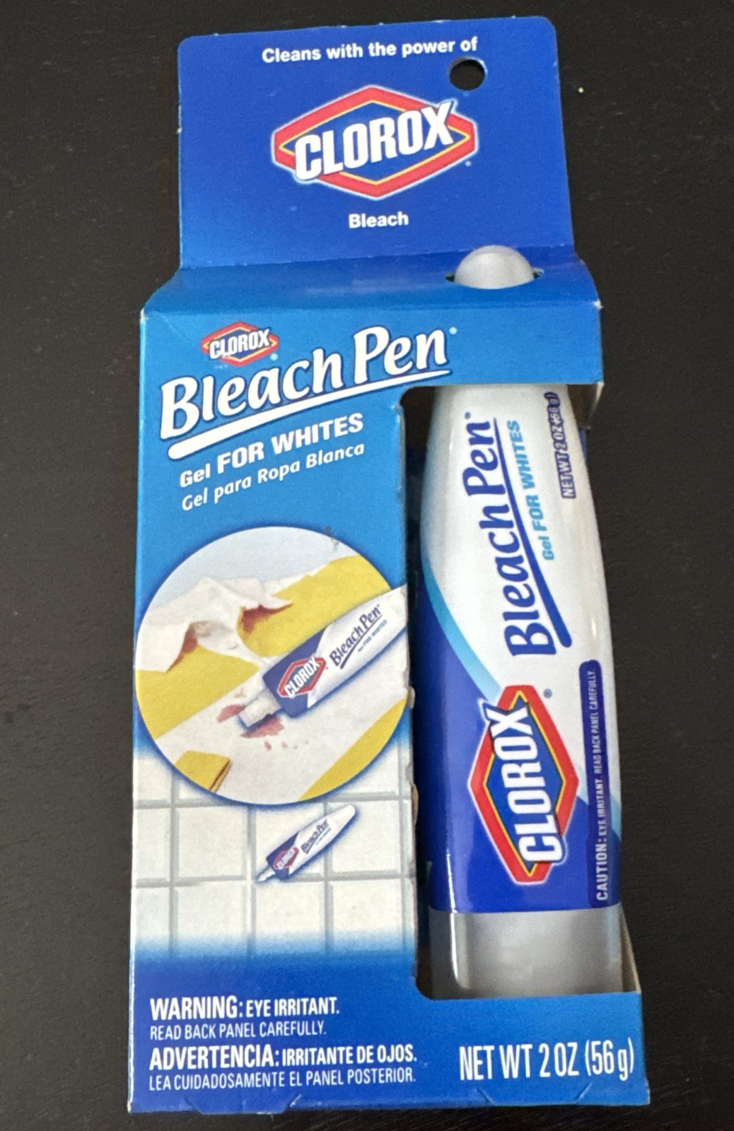 Clorox Bleach Pen Gel for Whites Dual Tips 2oz Stain Remover New!