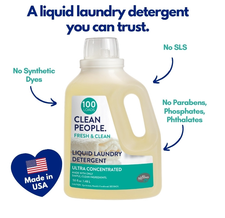 The Clean People Liquid Laundry Detergent – Ultra Concentrated, 100 Loads