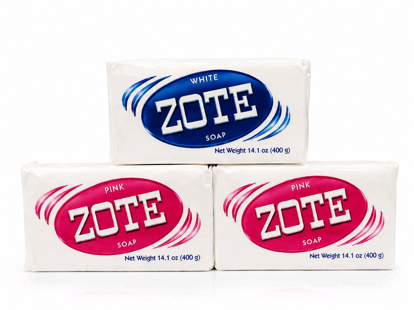 ZOTE Mixed Pack Laundry Soap 3 Bars 2 Pink 1 White 14.1 Oz Each Stain Remover