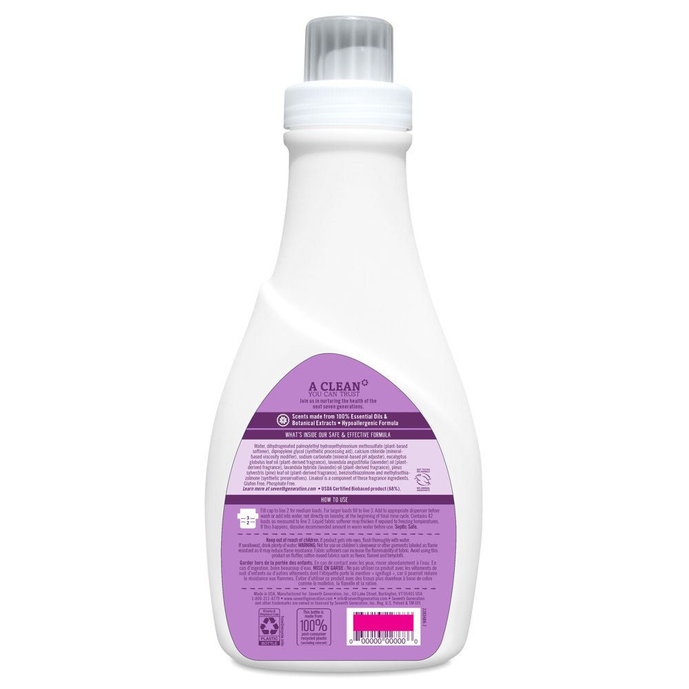 Seventh Generation Liquid Fabric Softener Fabric Conditioner Lavender 32 Oz
