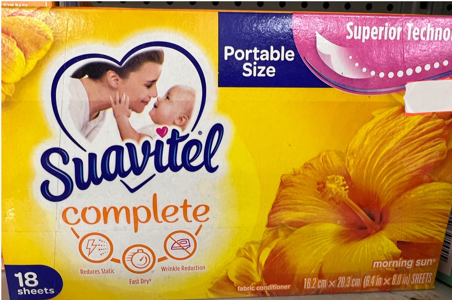 Suavitel Complete Dryer Sheets Morning Sun 18 Sheets (Lot 15)