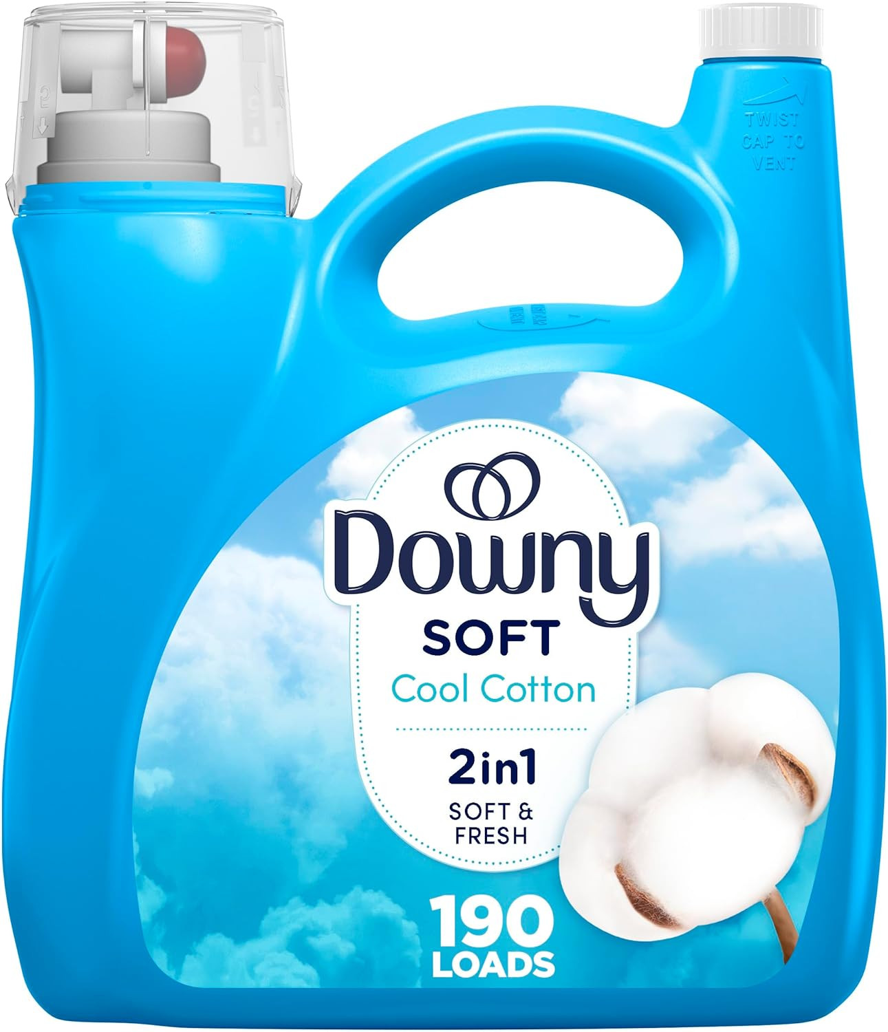 Downy Fabric Softener Liquid, Cool Cotton Scent, 140 Fl Oz, 190 Loads, Downy Fab