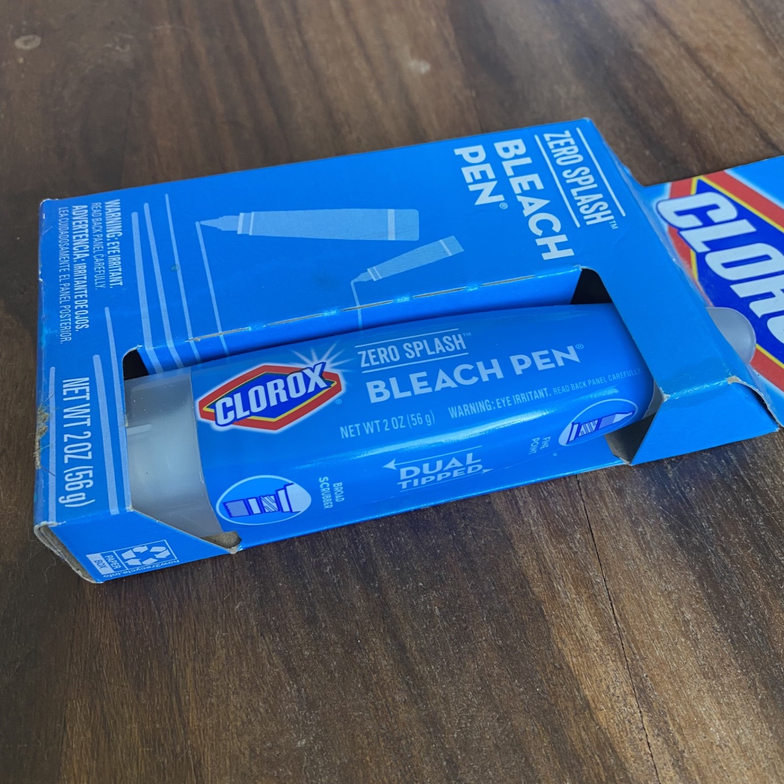 New Clorox Zero Splash Bleach Pen 2 oz Dual Tip Fine Point Broad Scrubber