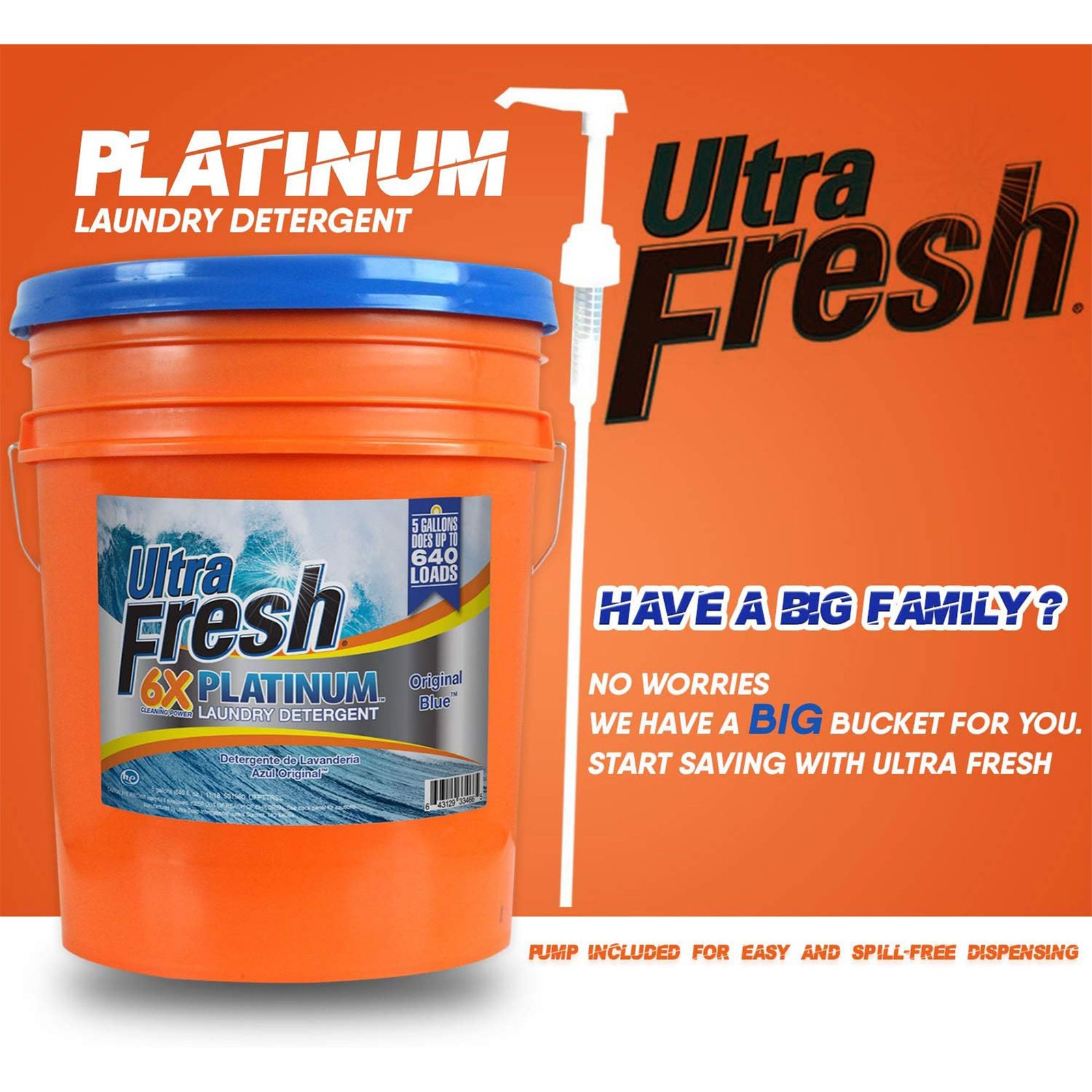 Ultra Fresh 6X Platinum 5 Gal Laundry Detergent & Platinum 6X Laundry Sheets