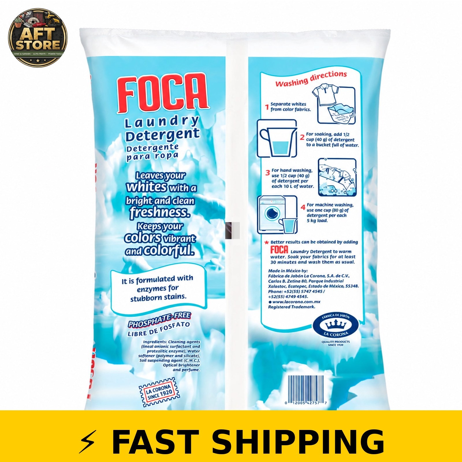 Foca Laundry Detergent 3 Pack – Biodegradable & Phosphate-Free