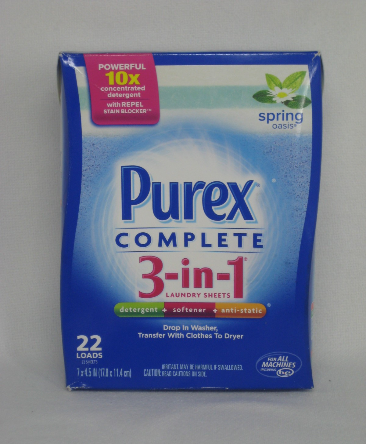 Purex Complete 3-in-1 Laundry Sheets Spring Oasis Detergent Softener 22 Loads