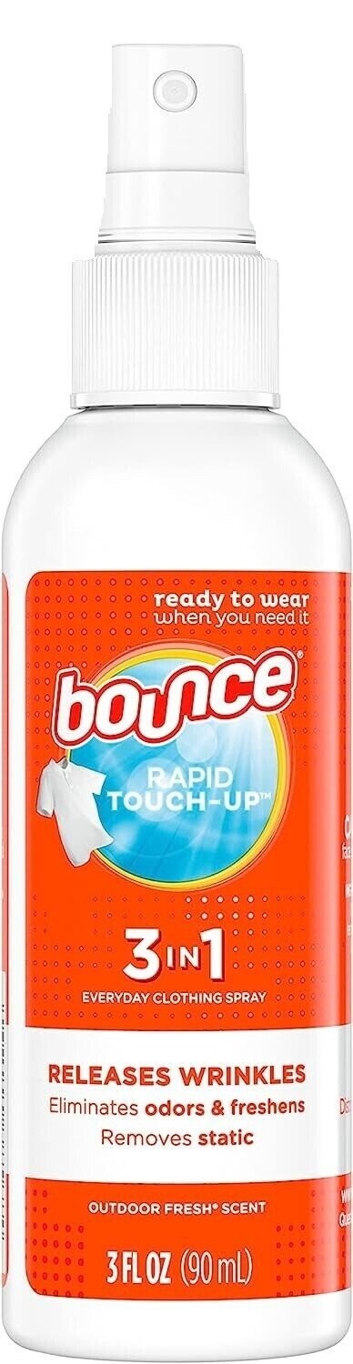 Bounce Rapid Touch-Up 3-In-1 Wrinkle Release Spray 3 oz, NO CAP