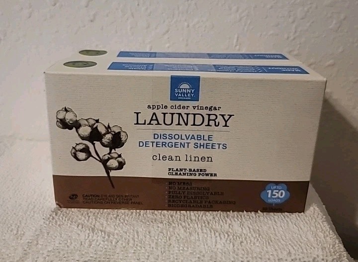 Sunny Valley Orchard 2-Pack Dissolvable Laundry Sheets Clean Linen 300 Loads