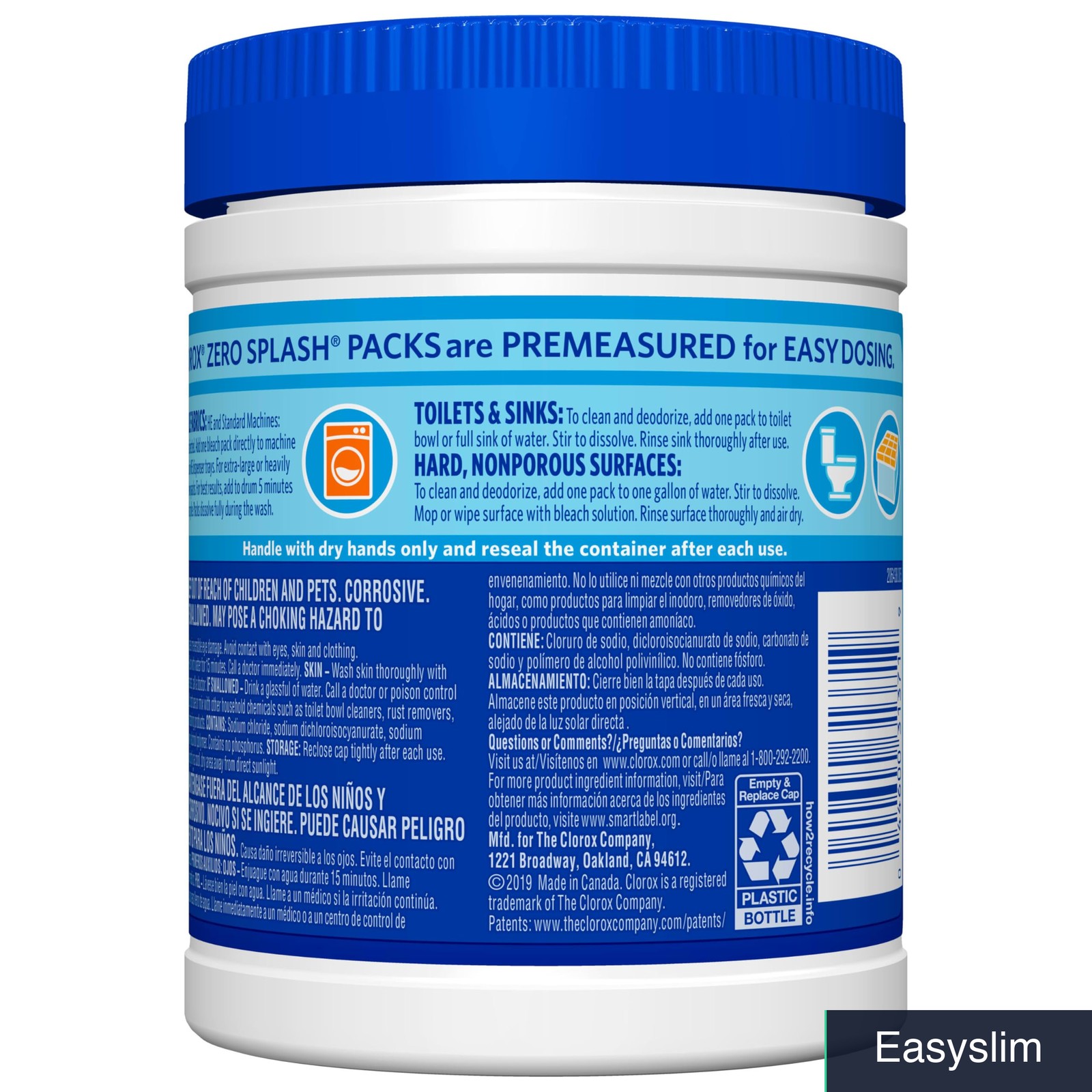 Bleach Packs 12 Count Laundry Splashless Water Activated Crystal Pods