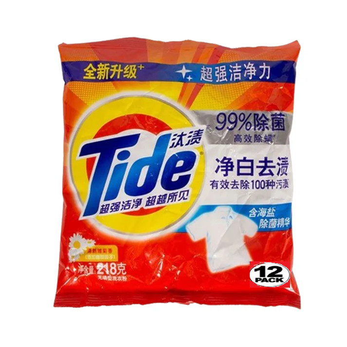 Tide Powder Detergent, Original Scent, Bag of 218 G/7.68 Oz. (Case of 12 Bags)