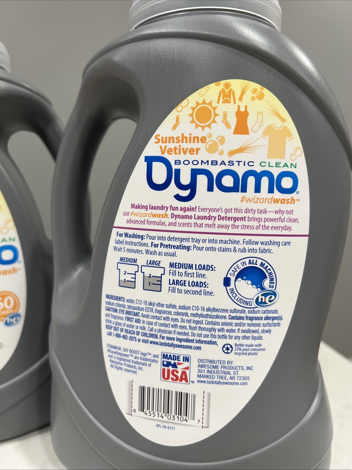 Dynamo Sunshine 4x Oxy Boost 60 Oz Detergent Hypoallergenic Discontinued 2 Pack