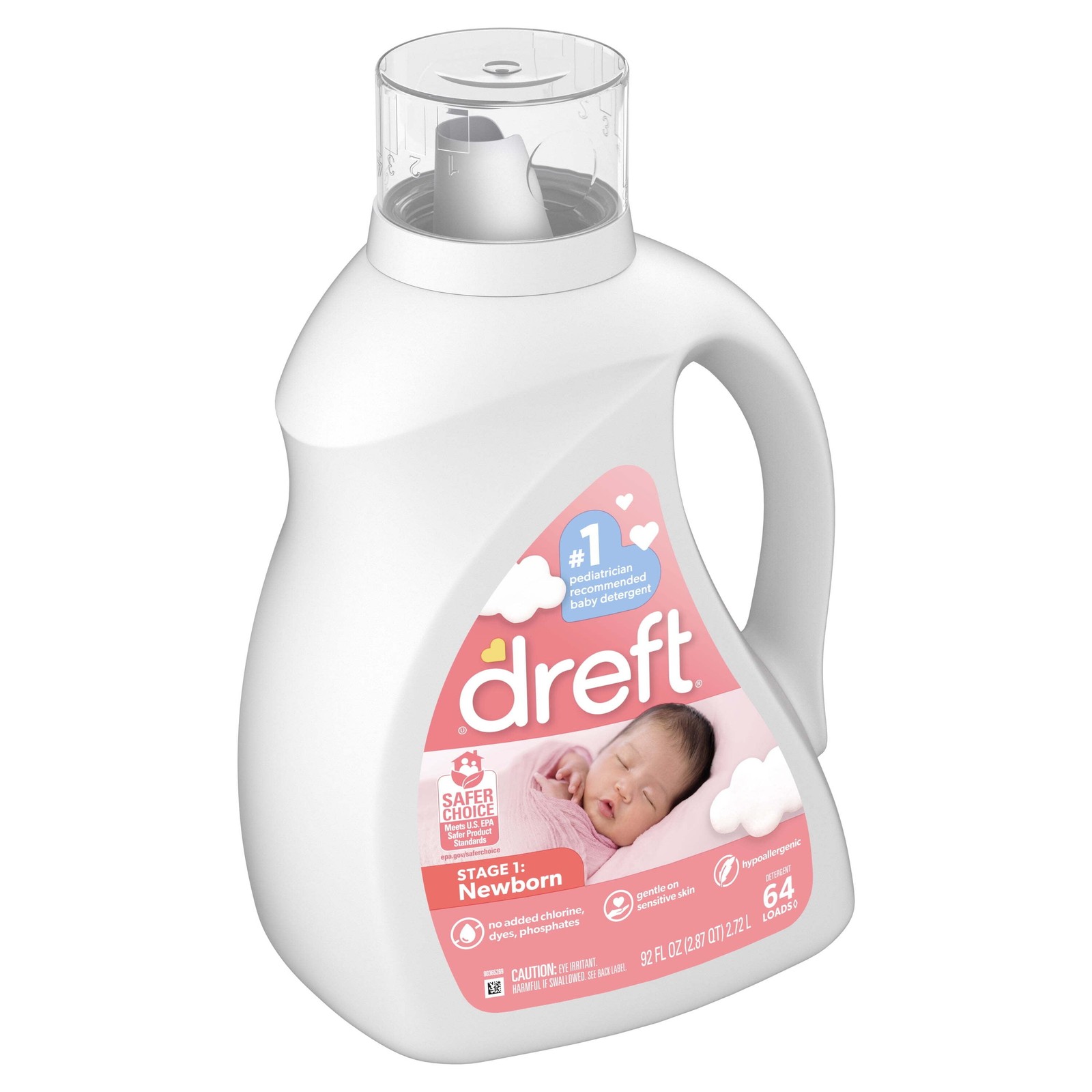 (2 pack) Dreft Newborn Baby Liquid Laundry Detergent, Sensitive Skin
