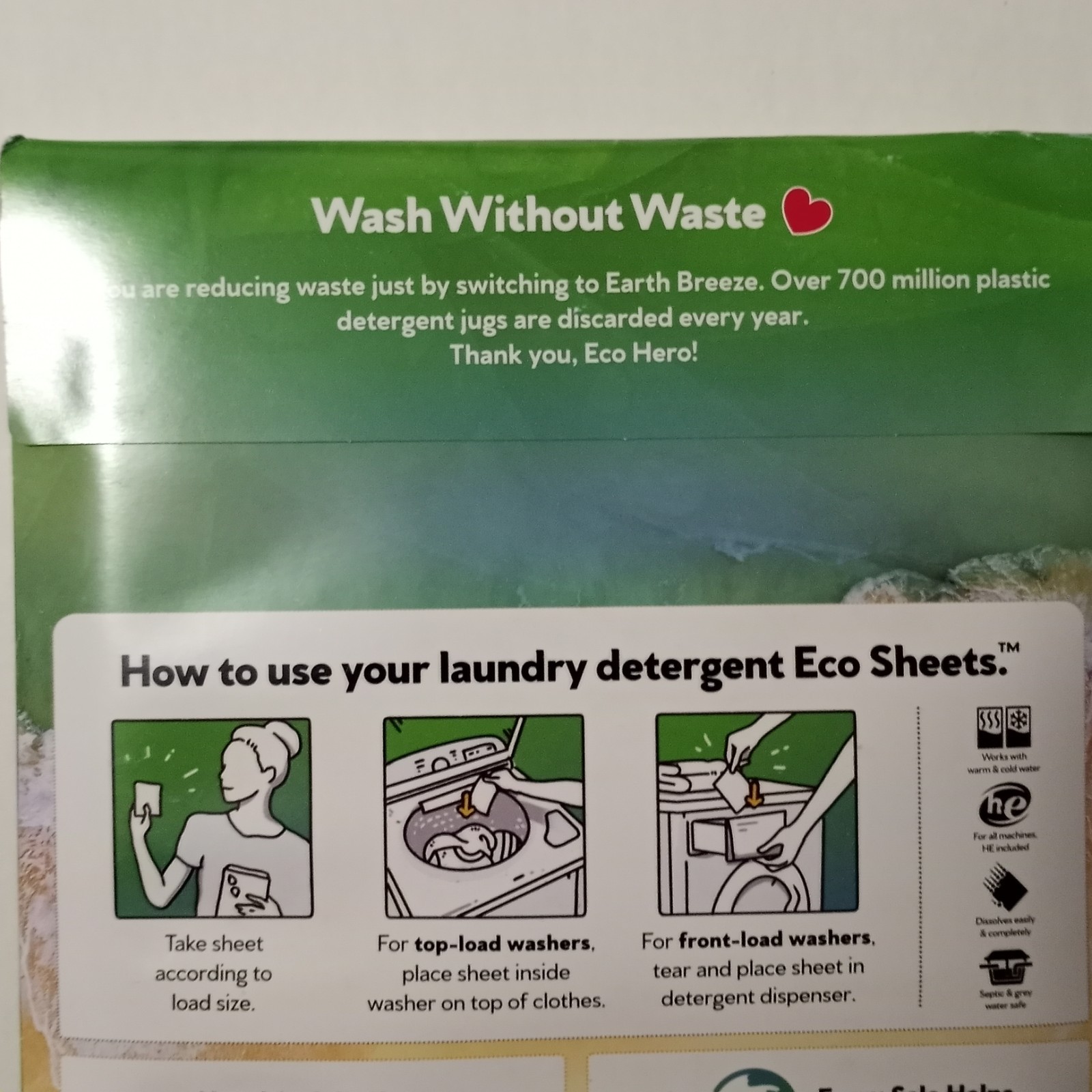 (Lot Of 8) Earth Breeze Laundry Detergent Sheets Fresh Scent 240 Sheets Total