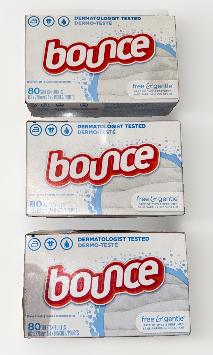 Fabric Softener Dryer Sheets, Fragrance Free, 240 Total , 3 x 80-Ct. Boxes