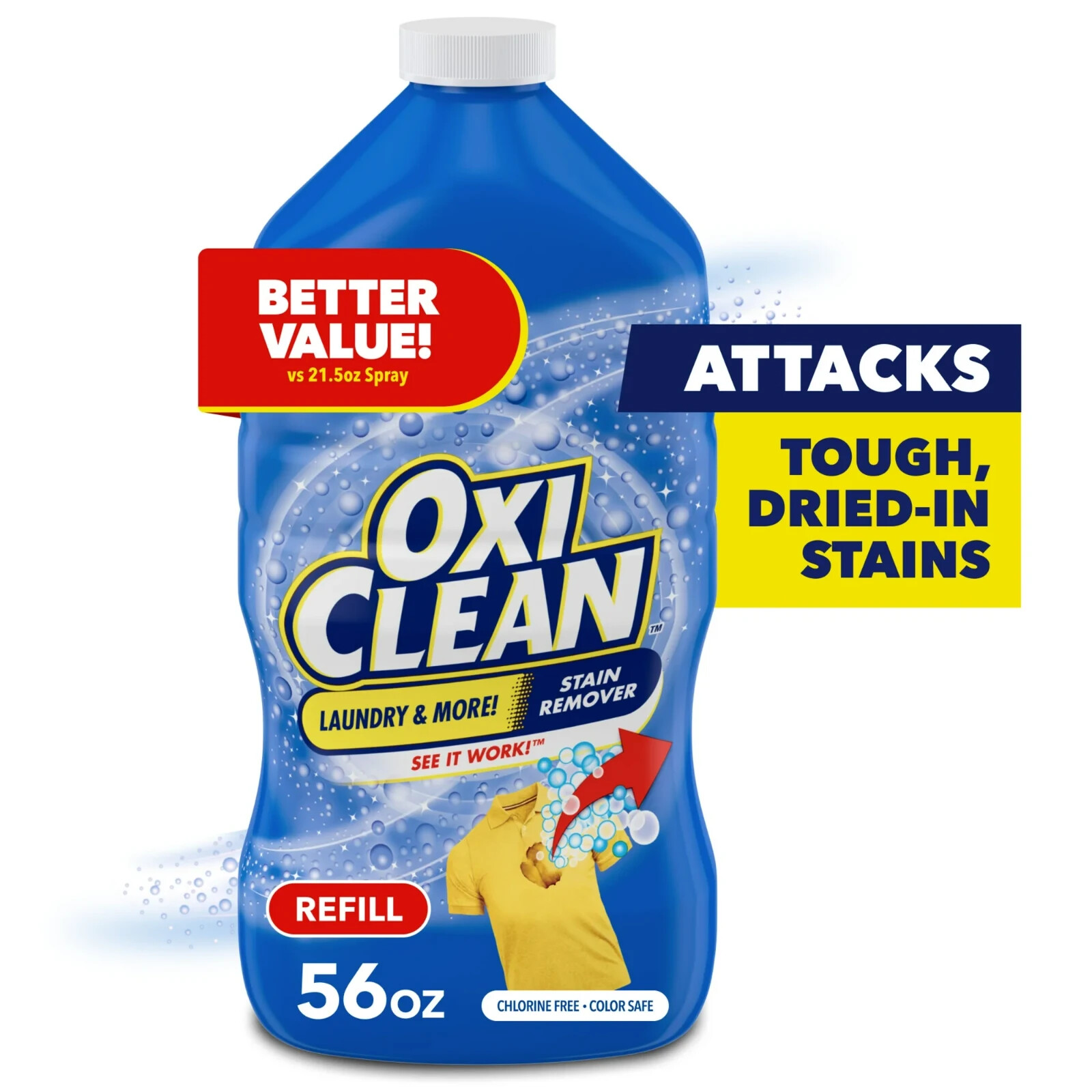 OxiClean Laundry Stain Remover Refill, 56 fl oz Free shipping