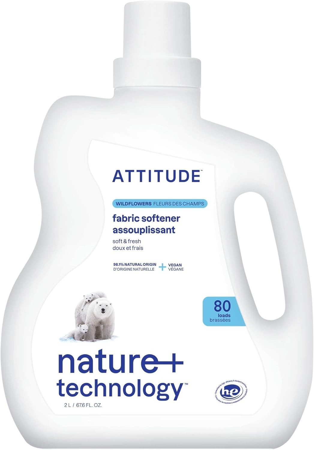 Liquid Fabric Softener, Plant-Based & , HE Compatible, Naturally Derived, Wil…