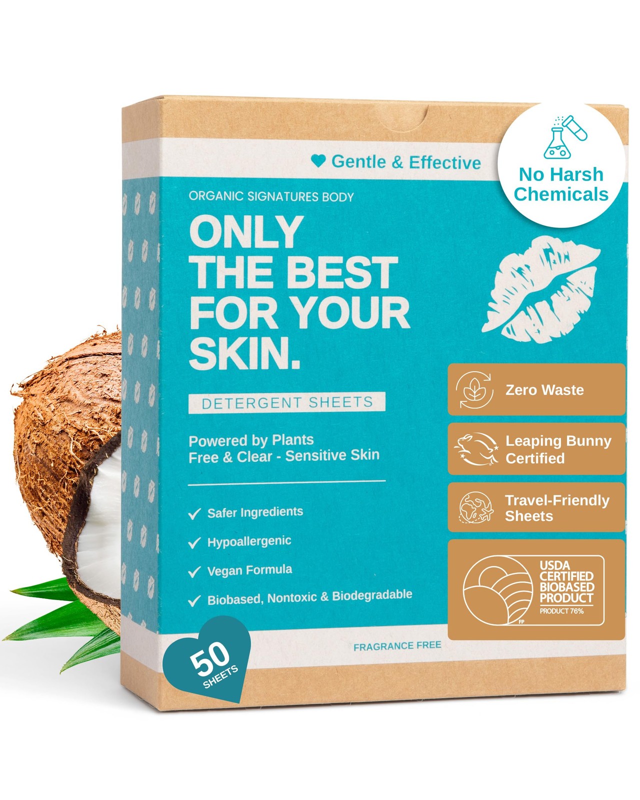 Laundry Detergent Sheets – Unscented, Hypoallergenic, Plant-Based Travel Laun…