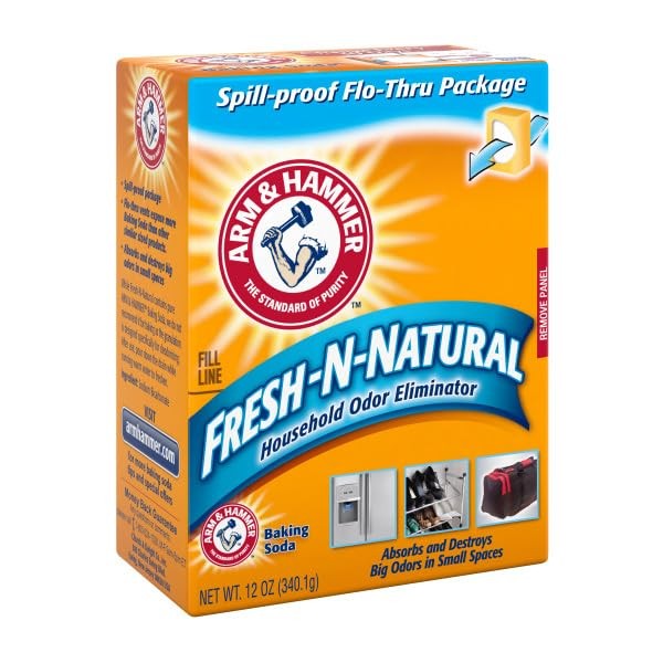 Arm & Hammer Baking Soda Fresh-n-Natural Odor 12 Ounce (Pack of 3), Yellow