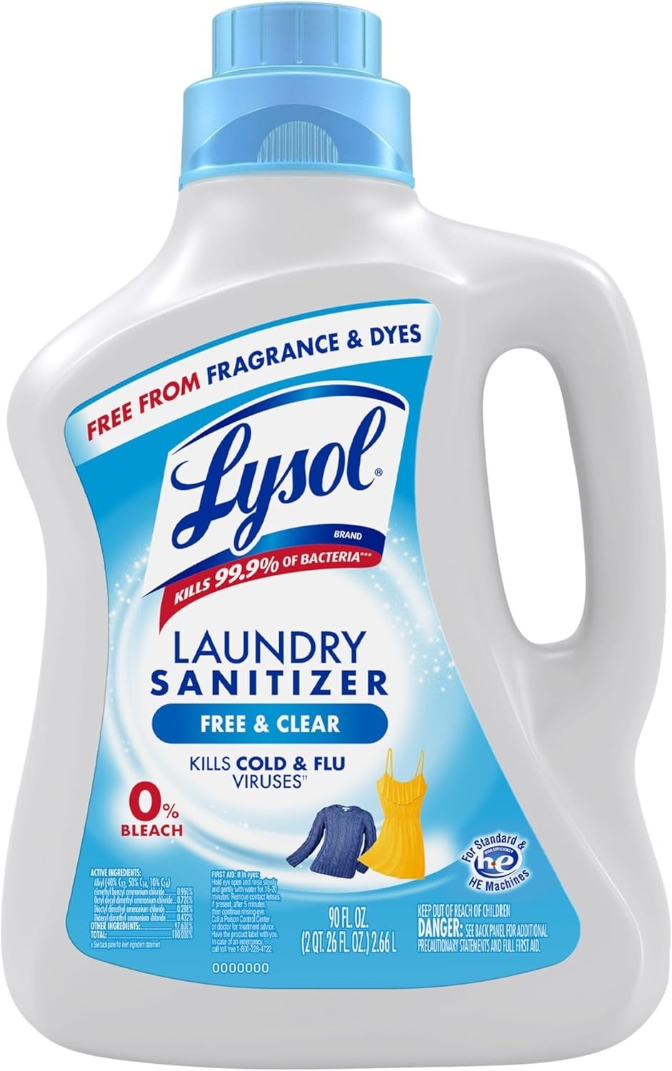 Laundry Sanitizer Additive, Free & Clear, Free from Fragrance and Dyes, 0% Bleac