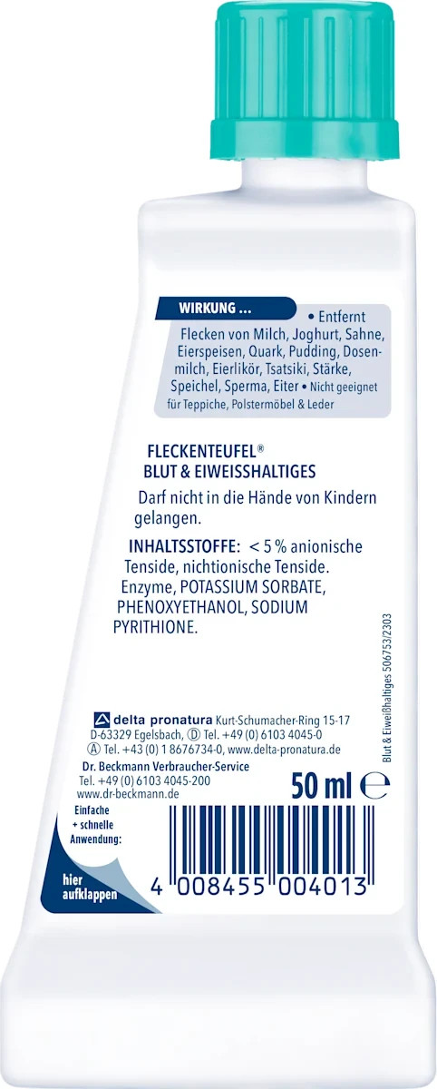 Dr. Beckmann Stain Remover 50 ml Liquid Neutral Blood & Protein #01