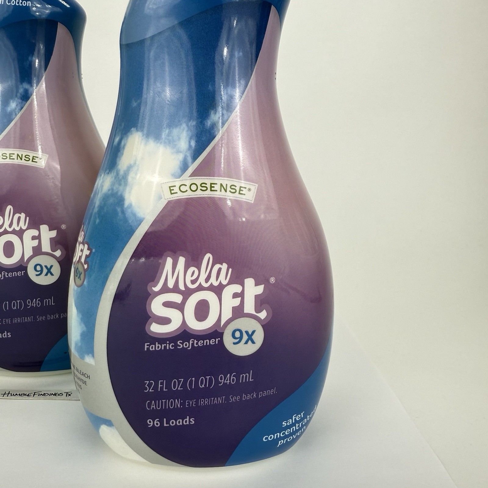 2x MelaSoft CLEAN COTTON Fabric Softener 32oz Concentrated 9x Plant Based EcoSof